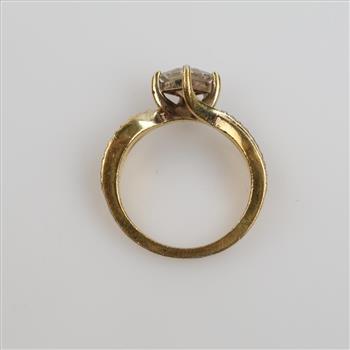 Gold Over Sterling Silver Moissanite Ring