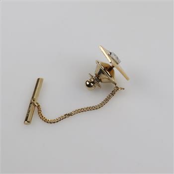 Gold Plate Diamond Tie Tack