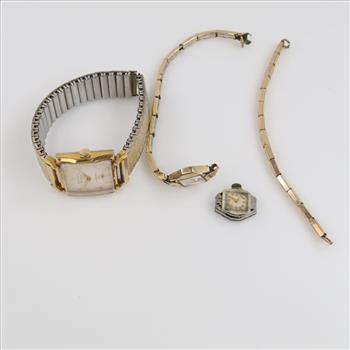 Gold Plated Mixed Watches And Band, 2+ Watches