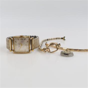 Gold Plated Mixed Watches And Band, 2+ Watches