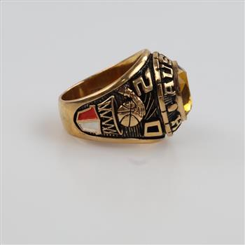 Gold Plated Orange Stone Class Ring