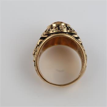 Gold Plated Orange Stone Class Ring