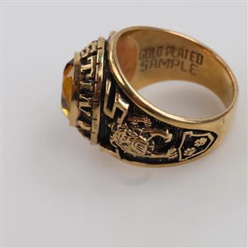 Gold Plated Orange Stone Class Ring