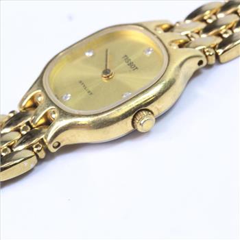 Gold Plated Stylist Diamond Tissot Watch