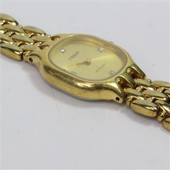 Gold Plated Stylist Diamond Tissot Watch
