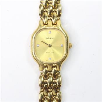 Gold Plated Stylist Diamond Tissot Watch