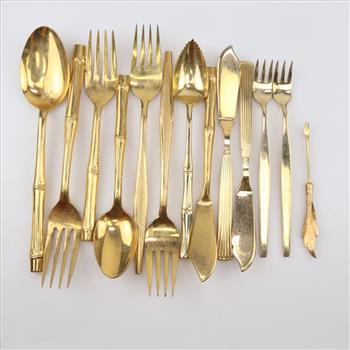 Golden Flatware, 13 Pieces