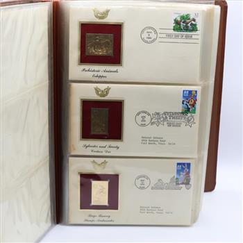 Golden Replicas Of US Stamps Booklet And Foil Stamps, 4+ Pieces