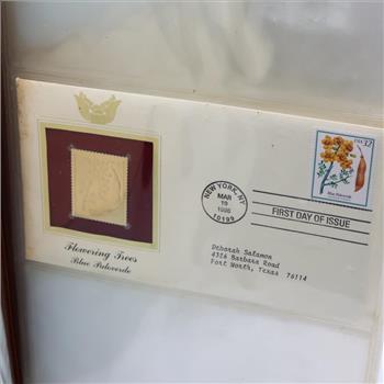 Golden Replicas Of US Stamps Booklet And Foil Stamps, 4+ Pieces