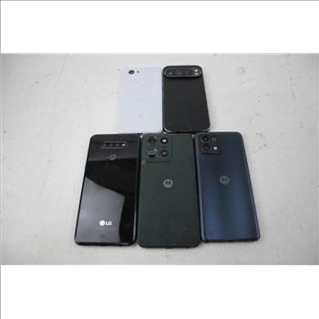 Google, Motorola, LG Cell Phone Lot, 5 Pieces, Sold For Parts