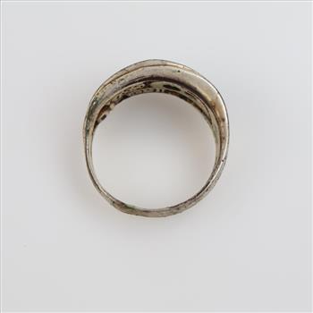 Gordon & Smith Sterling Silver Blue And Red Stone Inlay Ring