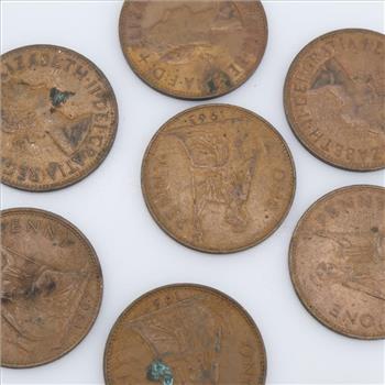 Great Britain Penny Queen Elizabeth II, 9 Pieces