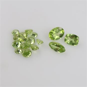 Green Faceted Loose Jewelry Craft Stones, 9+ Stones