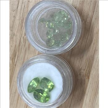 Green Faceted Loose Jewelry Craft Stones, 9+ Stones
