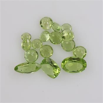 Green Faceted Loose Jewelry Craft Stones, 9+ Stones