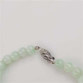 Green Glass Beads Silver Clasp Necklace
