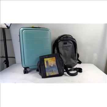 Green Rolling  Suitacse, Backpack And Crossbody