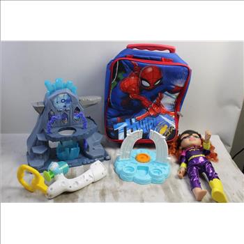 Green Tote With Assorted Kids Toys