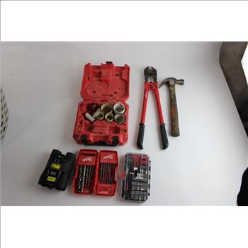 Grey Bin With Assorted Tools, 5+ Pieces