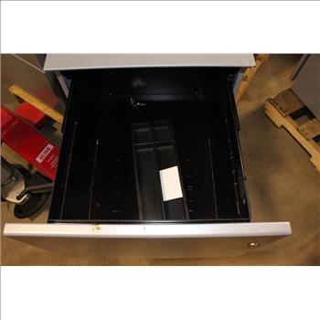 Grey Lockable Two Drawer File Cabinet