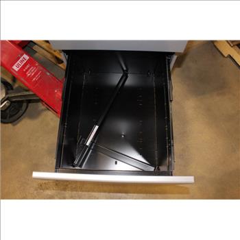 Grey Lockable Two Drawer File Cabinet