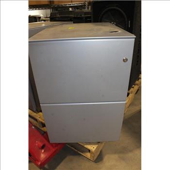 Grey Lockable Two Drawer File Cabinet