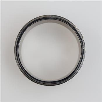 Grey Metal Black Accent Fashion Spinner Ring