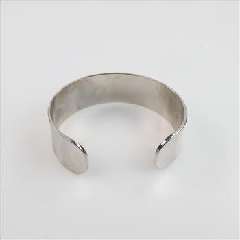 Grey Metal Wide Fashion Cuff Bracelet