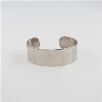 Grey Metal Wide Fashion Cuff Bracelet