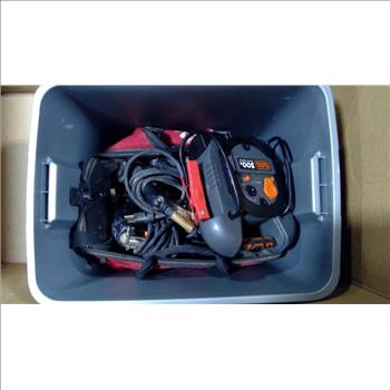 Grey Tote With Assorted Tool