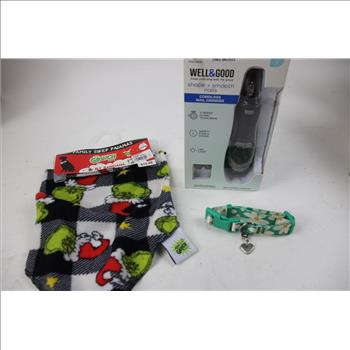 Grinch Pet Bandana, Cordless Dog Nail Grinder, Pink Dog Harness And More, 5 Pieces