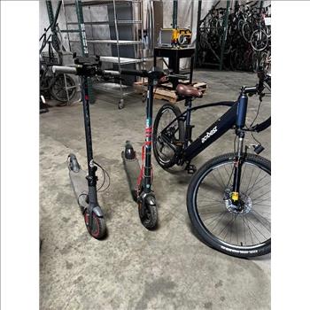 Group Of Used 2 E-Scooters And 1 Used E-Bikes