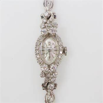 Gruen 14k White Gold And Diamond Watch - Evaluated By Independent Specialist