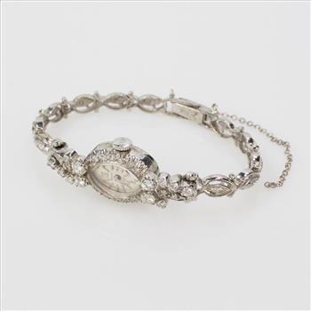 Gruen 14k White Gold And Diamond Watch - Evaluated By Independent Specialist