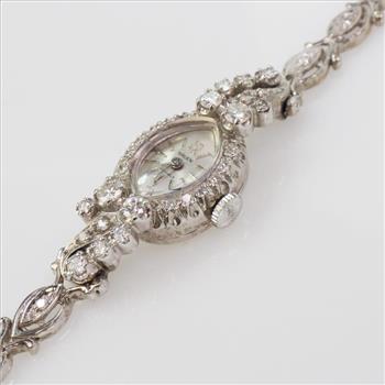 Gruen 14k White Gold And Diamond Watch - Evaluated By Independent Specialist