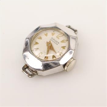 Gruen Precision 10kt White GP Bezel Watch