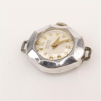 Gruen Precision 10kt White GP Bezel Watch