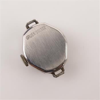 Gruen Precision 10kt White GP Bezel Watch