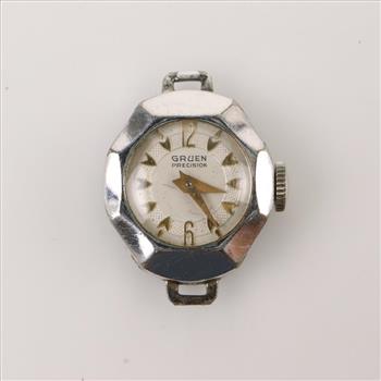 Gruen Precision 10kt White GP Bezel Watch
