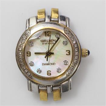 Gruen Swiss Watch With Diamond Accents
