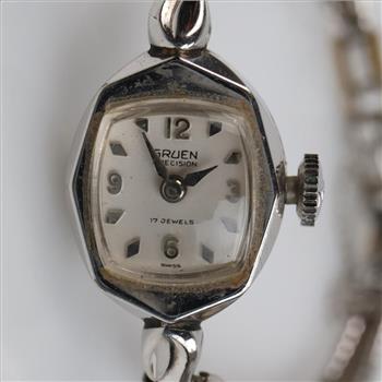 Gruen Watch Co. 10kt White RGP Watch