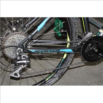 GT Black With Blue And Green Lines Mountain Bike