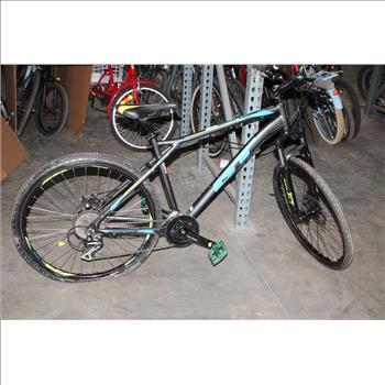GT Black With Blue And Green Lines Mountain Bike