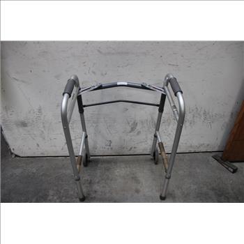 Guardian 2-Button Aluminum Folding Walker W Wheels