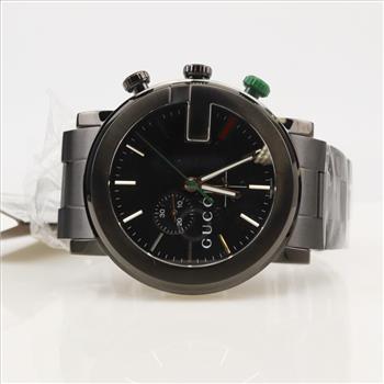 Gucci 101m Chronograph Watch-Evaluated By Our Certified Gemologist-AGS/GIA