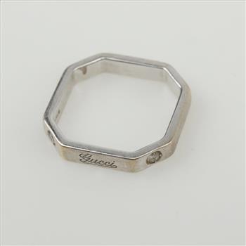 Gucci 18kt White Gold Octagonal Diamond Ring
