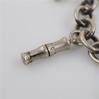 Gucci Silver Dog Tag Charm Bracelet