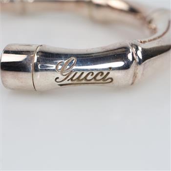 Gucci Sterling Silver Bamboo Cuff Bracelet