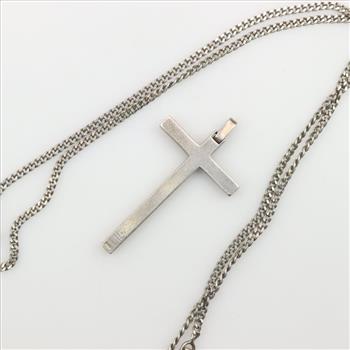 Gucci Sterling Silver Diamantissima Cross Necklace
