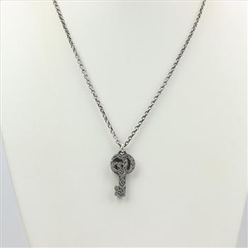 Gucci Sterling Silver Double G Key Necklace